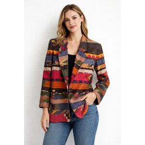 Vintage Maurizzio Ramani Southwestern Print One button Classic Blazer M/L